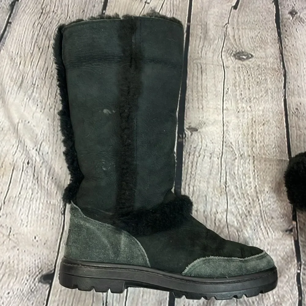 UGG Sundance II Revival Black Tall Boots size 7W
